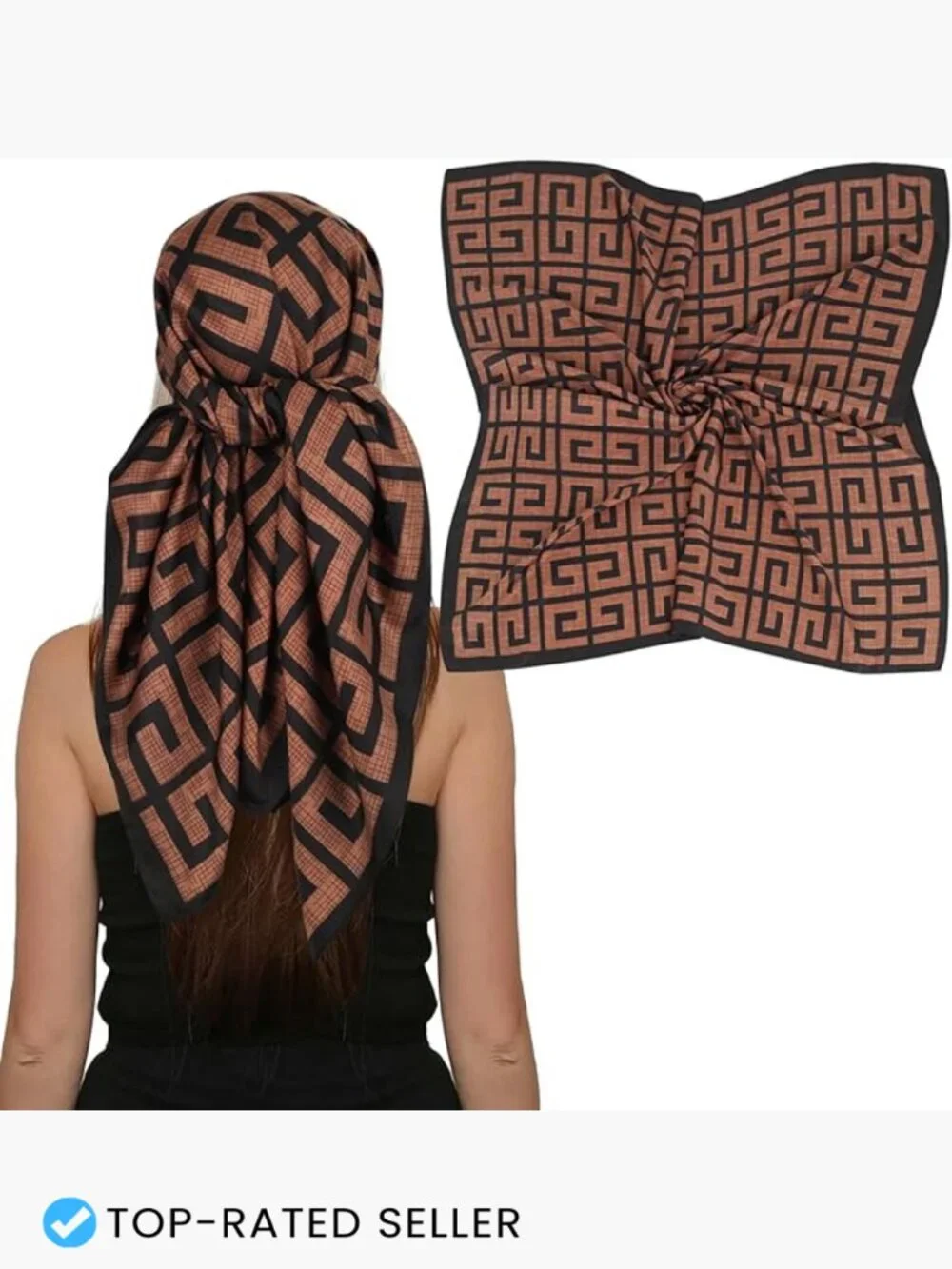 Luxury Satin Head Scarf 35x35 Silk-like Wrap Versatile Hair Scarf Shawl